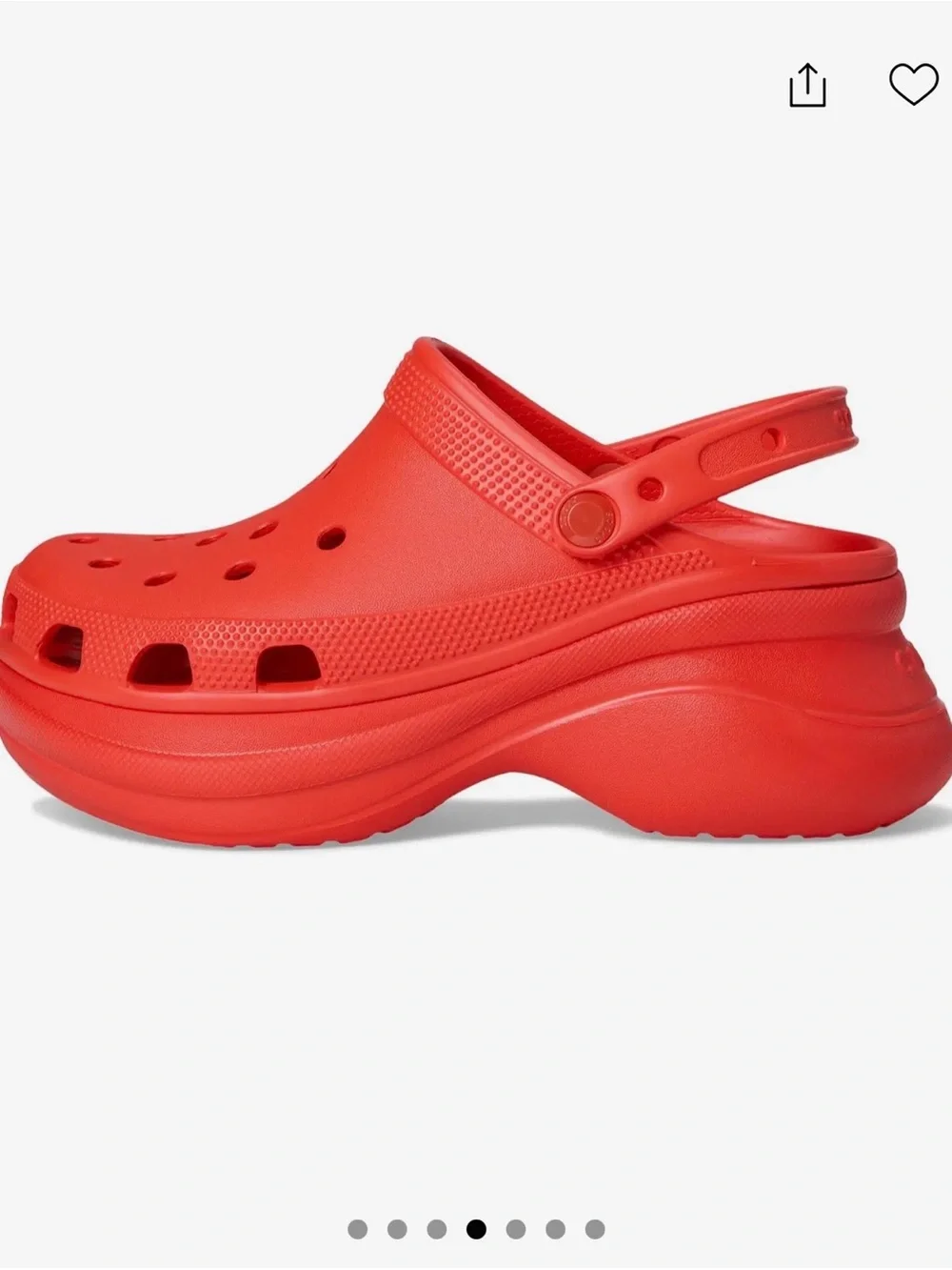 CROCS Platform Clogs in Bright Red